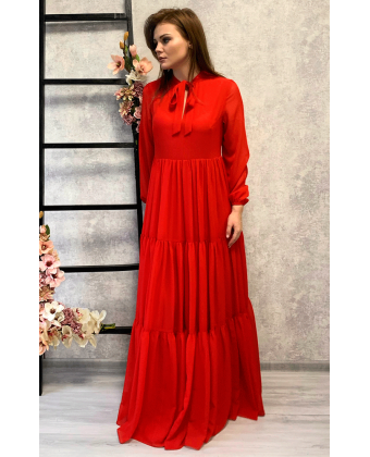 Стильна червона сукня в підлогу