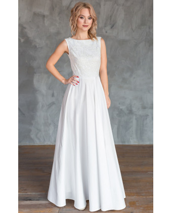 Элегантное свадебное платье с вышивкой
