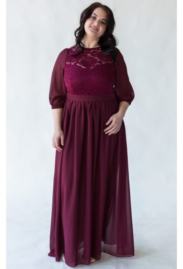 Сукня марсала size+