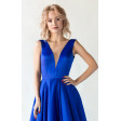 Синее вечернее платье с открытой спиной