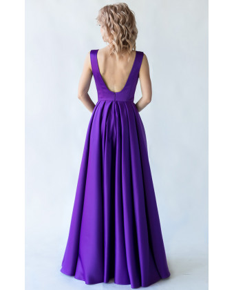 Вечірня сукня з відкритою спиною фіолет