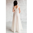 Атласное свадебное платье айвори