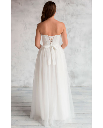 Свадебное платье с кружевным топом