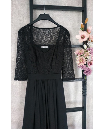 Черное вечернее платье с рукавом