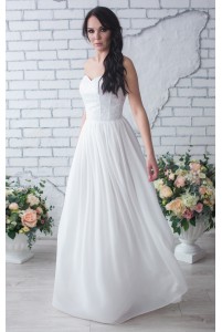 Свадебное платье с корсетом молочное