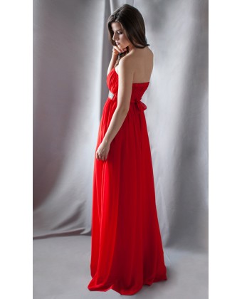Червона вечірня сукня з камінням