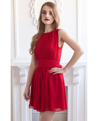 Шифонова коктейльна сукня червона