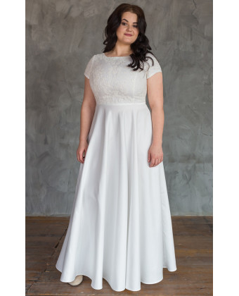 Елегантна весільна сукня з вишивкою size+