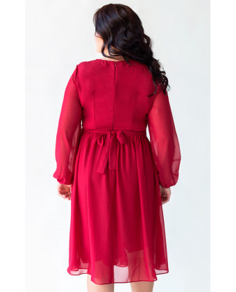 Коктейльна сукня на великі груди червона