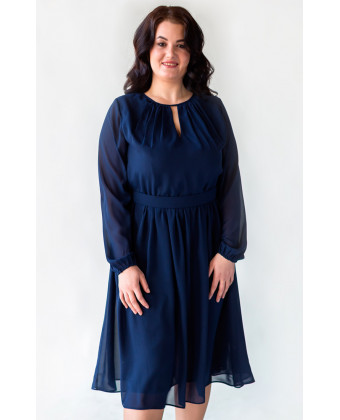 Коктейльна сукня на великі груди синя