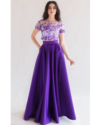 Атласная юбка солнце фиолет