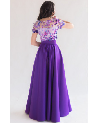 Атласная юбка солнце фиолет