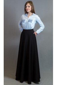 Длинная трикотажная юбка в пол с карманами