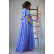 Сукня в грецькому стилі для вагітних з рукавом-крильцем, блакитна