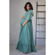 Сукня для вагітних з рюшем і воланом шавлія