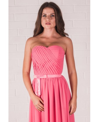 Розовое выпускное платье